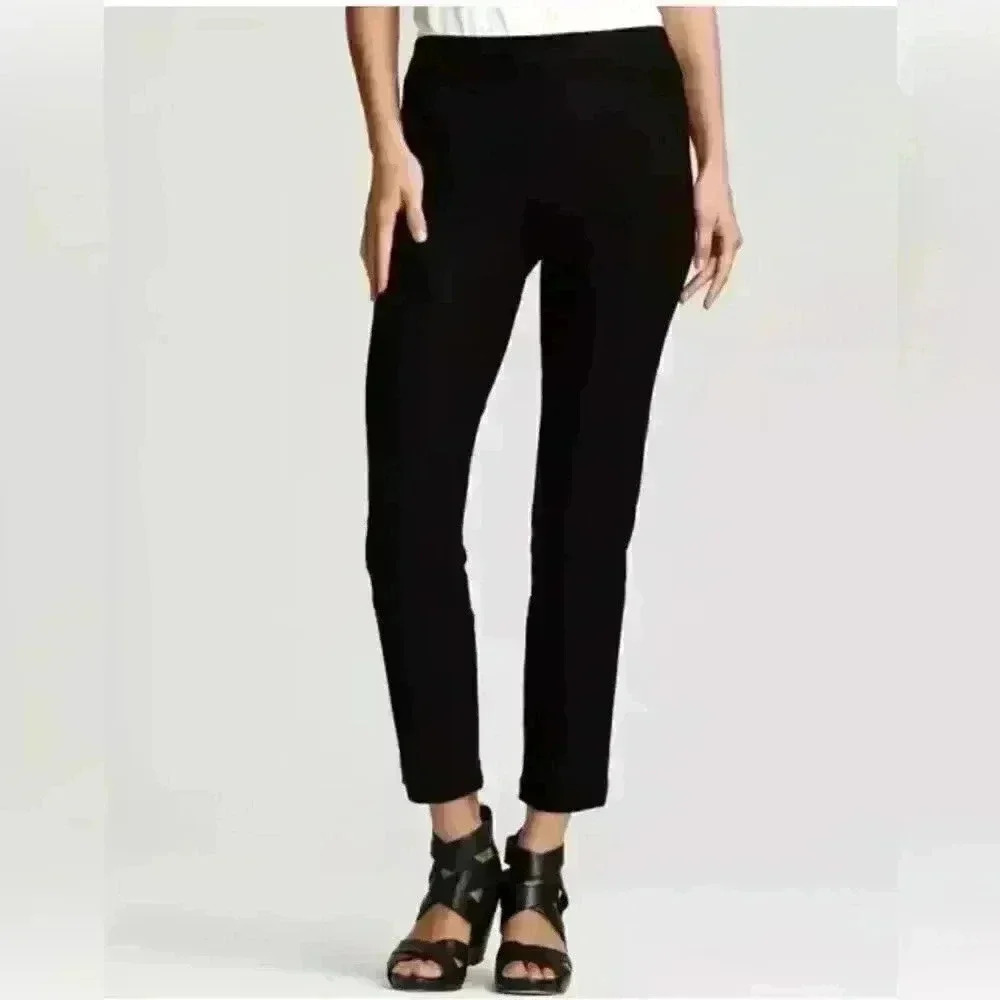 Eileen Fisher Women's Black Pull On Crop Pants Size S Side Zipper
